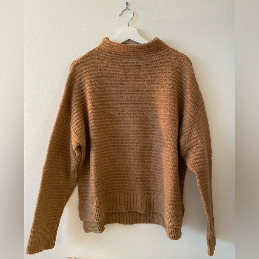 Textured mock neck sweater